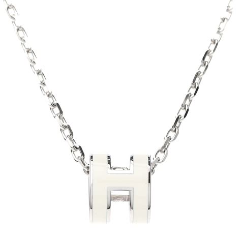 hermes pop h ecra white pendant|mini pop h necklace.